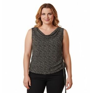 Jaclyn Smith Women’s Leopard Print Blouse Fall Slinky Separates Plus Size XL